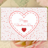 タイポグラフィロマンチック赤いハートハッピーバレンタインデー シーズンポストカード