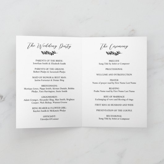 タイポグラフィローレルリースモノグラムフォト結婚ズ プログラム (内部)