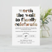 タイポグラフィワース待ちシークルお祝いInvite 招待状 (スタンド正面)