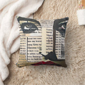 タイポグラフィワードアートレディーアイズアンドレッドリップ クッション (ブランケット)