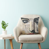 タイポグラフィワードアートレディーアイズアンドレッドリップ クッション (椅子)