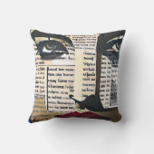 タイポグラフィワードアートレディーアイズアンドレッドリップ クッション (裏面)