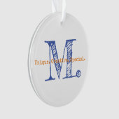 タイポグラフィーイニシャルアファメーション言葉の記念品 オーナメント (正面)