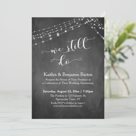 タイポグラフィーチョークボード アニバーサリー 招待状 (スタンド正面)