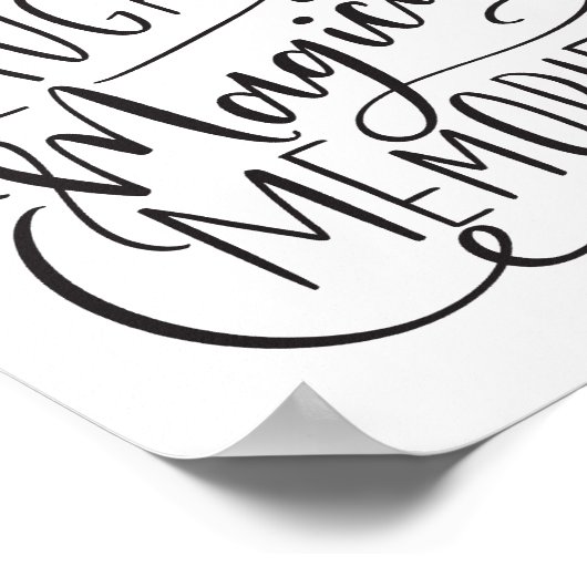 タイポグラフィーフレーズ | 愛 笑い 魔法の思い出 ポスター (角)