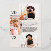 タイポグラフィー写真箔 卒業発表カード 箔招待状 (裏面)