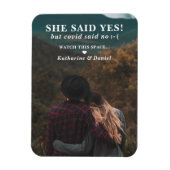 タイポグラフィー ウェディング 延期 保存 日付 マグネット (縦)