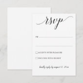 タイポグラフィー ウェディング RSVP / 返信カード (ブラック) (正面/裏面)