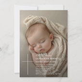 タイポグラフィー ジェンダーニュートラル オーバーレイ フォト 洗礼 招待状 (正面)