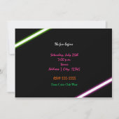 タイポグラフィー スイート16 ネオン グロー ダンスパーティー 招待状 (裏面)