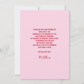 タイポグラフィー ピンクと赤  バレンタインデーおめでとう シーズンカード (裏面)