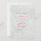 タイポグラフィー ホットピンク オレンジ グレー 結婚式 招待状 (裏面)