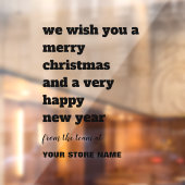 **タイポグラフィー メリークリスマス ストアネーム ブラック** ウィンドウサイン (シート2)