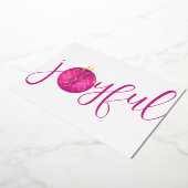 タイポグラフィー 楽しい ピンクと白 本物 箔シーズンカード (回転した状態)