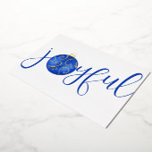 タイポグラフィー 楽しい 青と白 リアル 箔シーズンカード (回転した状態)