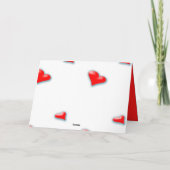 タイポグラフィー I LOVE You 赤いハートのグリーティングカードC カード (裏面)