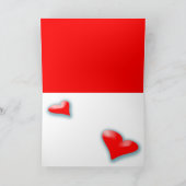 タイポグラフィー I LOVE You 赤いハートのグリーティングカードC カード (内部)