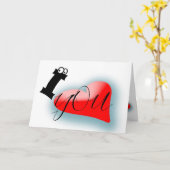 タイポグラフィー I LOVE You 赤いハートのグリーティングカードC カード (黄色い花)