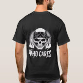 タイポグラフィーTシャツ「Who Cares」 Tシャツ (裏面)