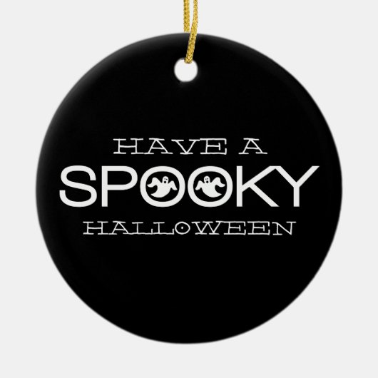 タイポグラフィ不気味ハロウィーンオーナメント セラミックオーナメント (正面)