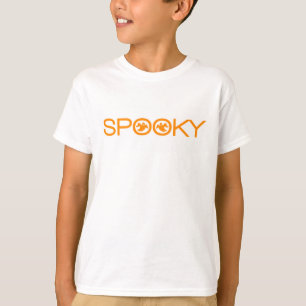 タイポグラフィ不気味ハロウィーンガールズティー Tシャツ