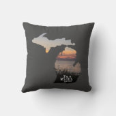 タイポグラフィ付き州のミチランシルエット クッション (裏面)