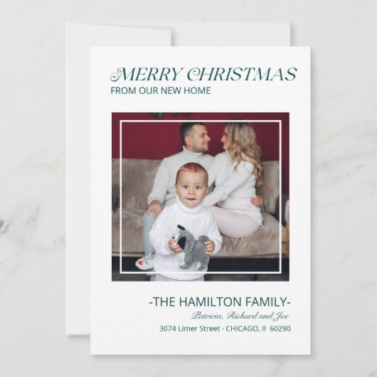 タイポグラフィ休暇引越し発表写真 シーズンカード (正面)