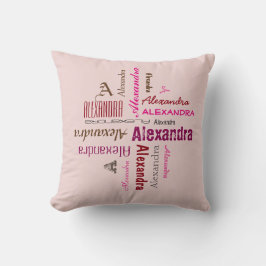 タイポグラフィ個人名のコラージュ色 クッション