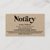 タイポグラフィ公証人公債署名業者 名刺 (正面)