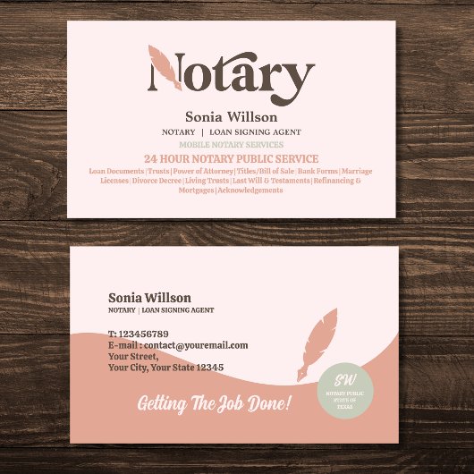 タイポグラフィ公証人公債署名業者 名刺