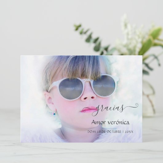 タイポグラフィ写真ありがとう サンキューカード (スタンド正面)