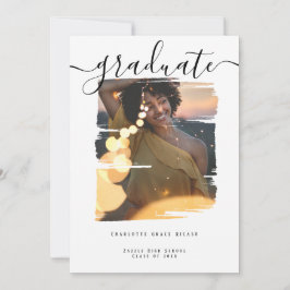 タイポグラフィ写真パーソナライズされた卒業 招待状