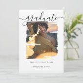 タイポグラフィ写真パーソナライズされた卒業 招待状 (スタンド正面)