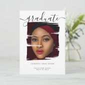 タイポグラフィ写真パーソナライズされた卒業 招待状 (スタンド正面)