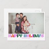 タイポグラフィ写真モダンカラフルはがき ポストカード (正面/裏面)