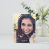 タイポグラフィ写真2016卒業パーティー招待状 インビテーションポストカード (スタンド正面)