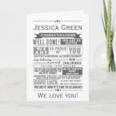 タイポグラフィ卒業カード大学大学院 カード (正面)