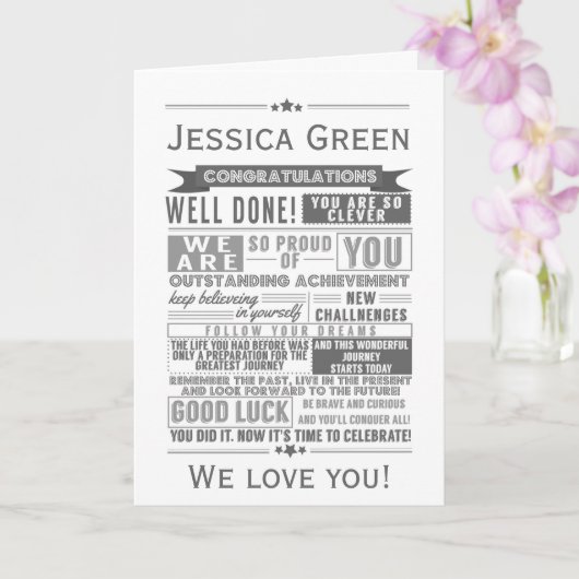 タイポグラフィ卒業カード大学大学院 カード (蘭)