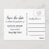 タイポグラフィ卒業パーティー |日付写真を保存 ポストカード (裏面)