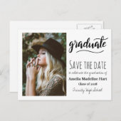 タイポグラフィ卒業党 | 写真の日付を保存 ポストカード (正面/裏面)