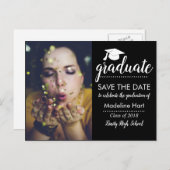 タイポグラフィ卒業党 | 写真の日付を保存 案内ポストカード (正面/裏面)