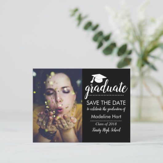 タイポグラフィ卒業党 | 写真の日付を保存 案内ポストカード (スタンド正面)