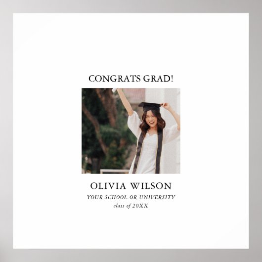 タイポグラフィ卒業式ゲスト署名ポスター ポスター (正面)