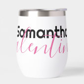 タイポグラフィ名スタイリッシュバレンタインのウォーターボトル (左面)