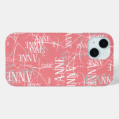タイポグラフィ名パターンピンク Case-Mate iPhoneケース (裏面 (横))