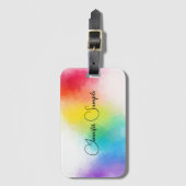 タイポグラフィ名モダントレンディーカラフルテンプレート ラゲッジタグ (正面縦)