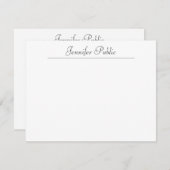 タイポグラフィ名文字モダンミニマルテンプレート ノートカード (正面/裏面)