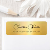 タイポグラフィ名金ゴールドルックエレガント差出人住所 ラベル (インサイチュ)