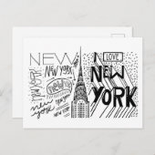 タイポグラフィ図 |ニューヨーク,ニューヨーク ポストカード (正面/裏面)