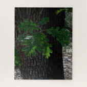 タイポグラフィ埋め込みワードクラウドツリー離れと樹皮 ジグソーパズル (縦)